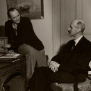 Gonagas Haakon ja Ruvdnaprinsa Olav radio bálddas ie&#158;aset ruovttus olggobealde London gávpoga, geasset 1942 (Govva: Scanpix)